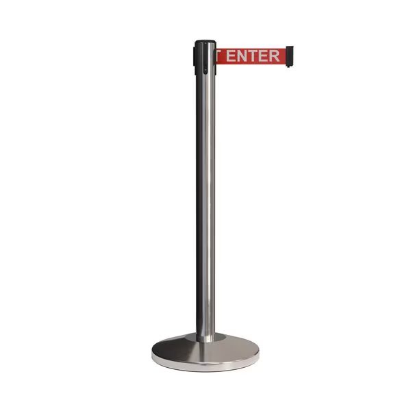 Stanchion Belt Barrier Pol.Steel Post 13ft. R.Cau..Belt, Montour Line, Mfr#: M630-PS-CAURW-130